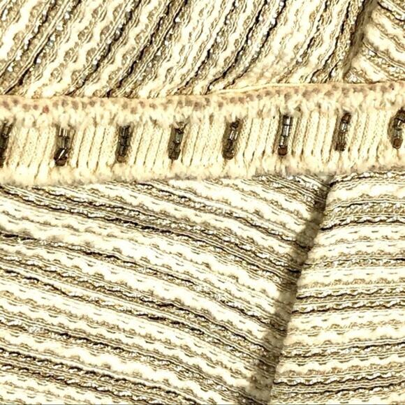 Axara Paris Linen Blend Faux Wrap Mini Cocktail Dress Size8 EU40 Metallic Thread - Picture 4 of 14